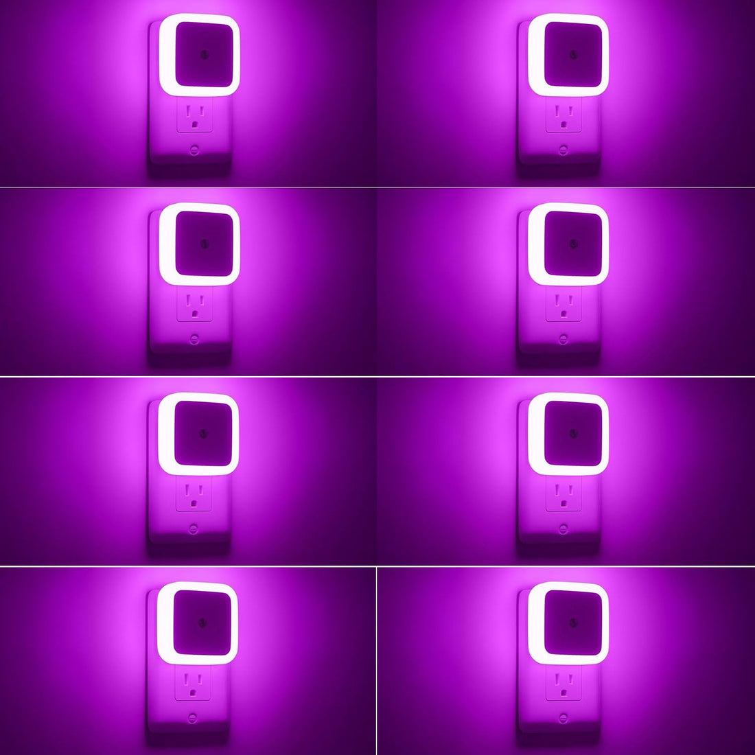 LED plug-in night light set with dusk-to-dawn automatic lighting