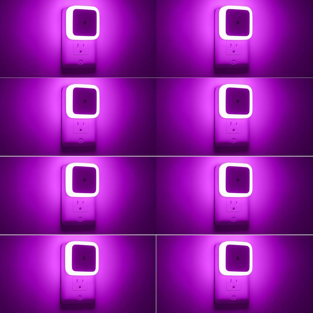 LED plug-in night light set with dusk-to-dawn automatic lighting