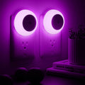 Warm LED plug-in night light set with dusk-to-dawn sensor