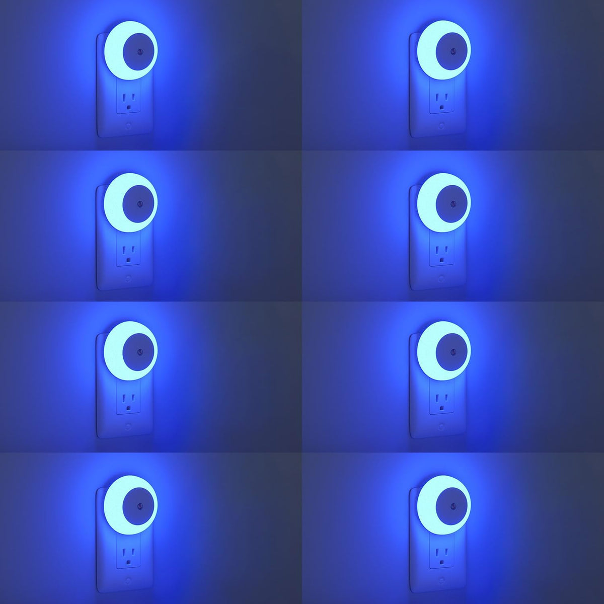 Warm LED plug-in night light set with dusk-to-dawn sensor