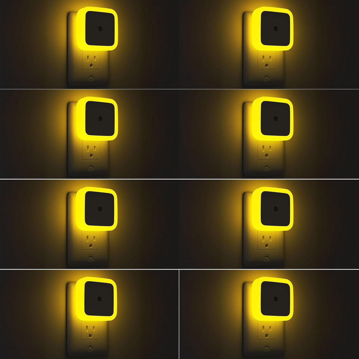 LED plug-in night light set with dusk-to-dawn automatic lighting