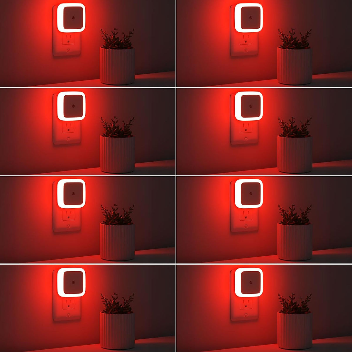 LED plug-in night light set with dusk-to-dawn automatic lighting