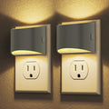 Adjustable-brightness plug-in night light two-pack with dusk-to-dawn sensor
