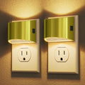 Adjustable-brightness plug-in night light two-pack with dusk-to-dawn sensor