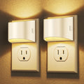 Adjustable-brightness plug-in night light two-pack with dusk-to-dawn sensor