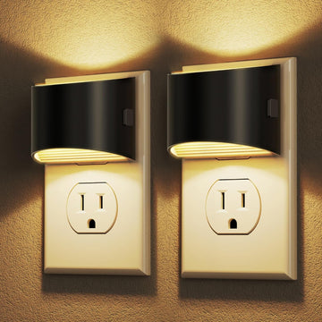 Adjustable-brightness plug-in night light two-pack with dusk-to-dawn sensor