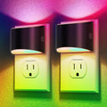 Adjustable-brightness plug-in night light two-pack with dusk-to-dawn sensor